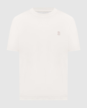 Brunello Cucinelli White T-shirt with emblem M0B138440
