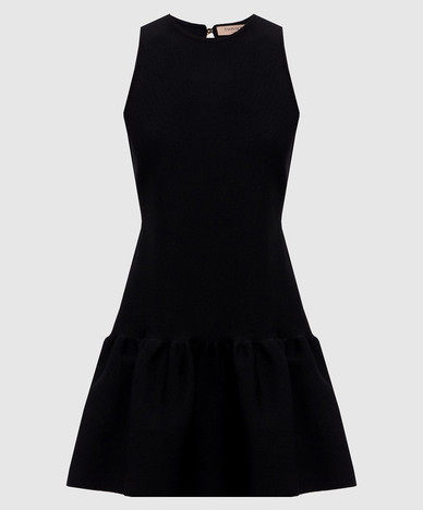 Black mini dress with ruffle