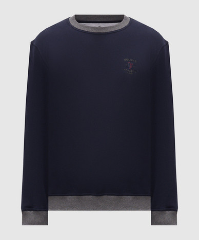 Blue sweatshirt with embroidery