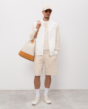 Brunello Cucinelli Beige shorts with monogram logo MR8313375G