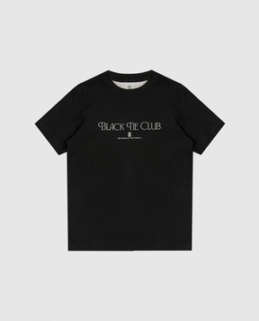 Brunello Cucinelli Children's black T-shirt with inscription B0B13S154A