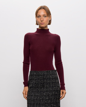 Twinset Burgundy ribbed wool turtleneck 262TT3223