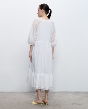 Peserico White dress with a monil chain S02401L100481