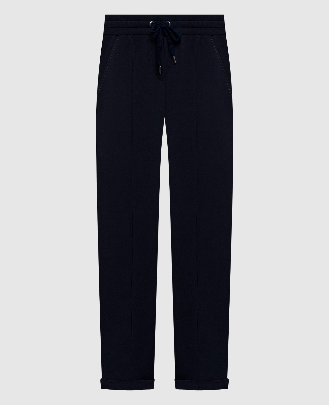Blue track pants with lapels