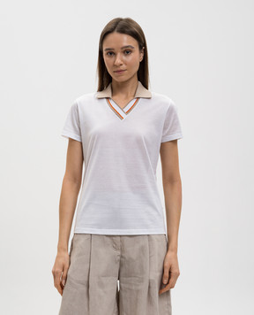 MooRER White ESKER polo shirt with contrasting collar ESKERJCG