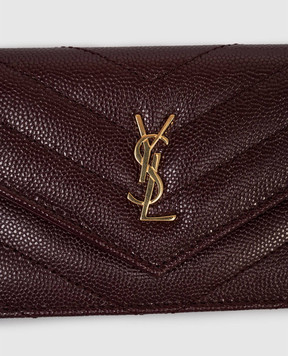 Saint Laurent Burgundy leather wallet with quilting 843888AAGY5
