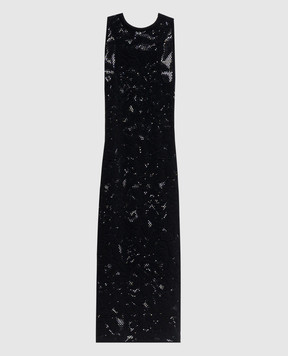 Givenchy Black openwork dress with logo embroidery BW230F4ZUX