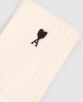 Ami Paris Set of beige socks with embroidered logo USC627AK0024