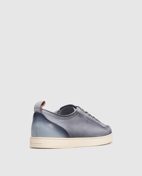 Santoni Blue nubuck sneakers with gradient effect MBNO22184TIRTFEH