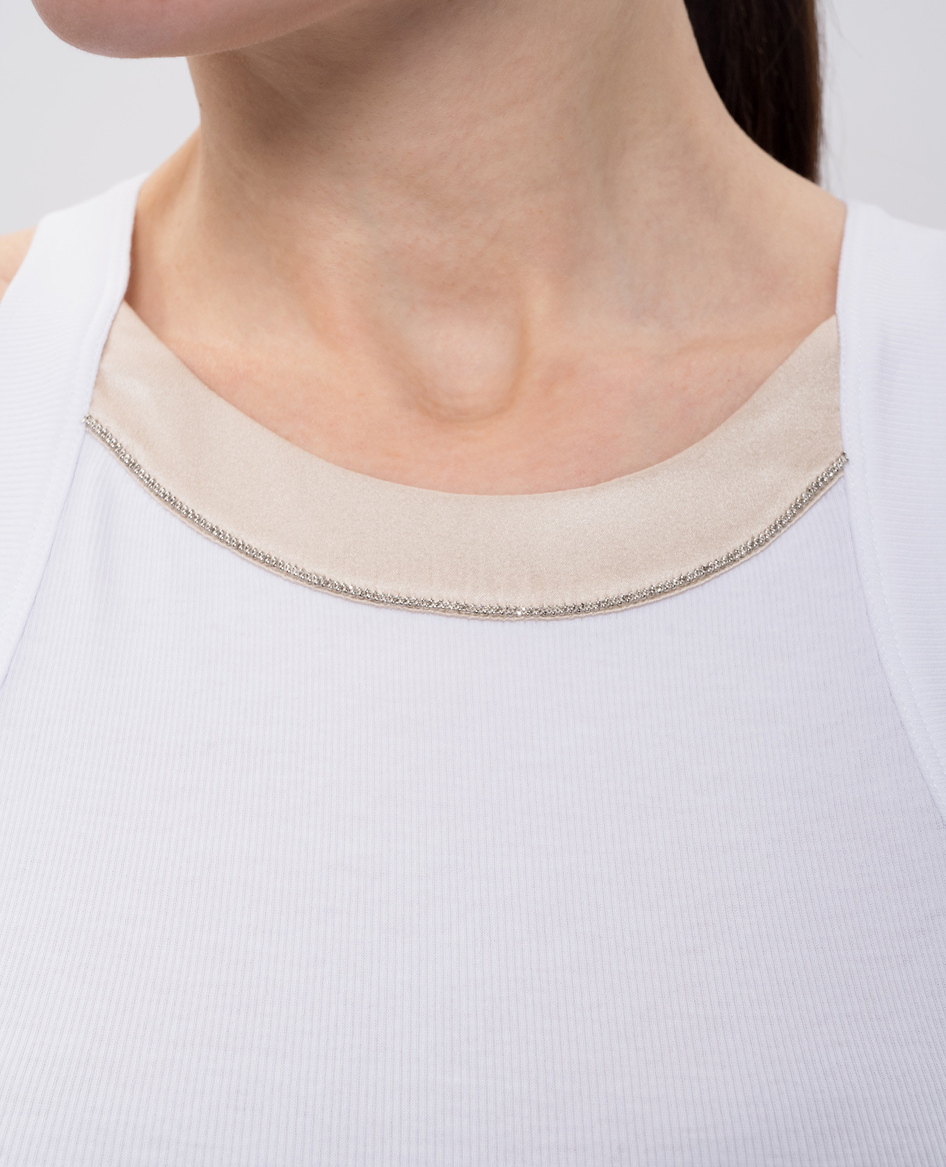 

White ribbed silk top Peserico