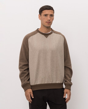Brett Johnson Brown cashmere sweatshirt with a pattern FW26J43LPCG20CHE