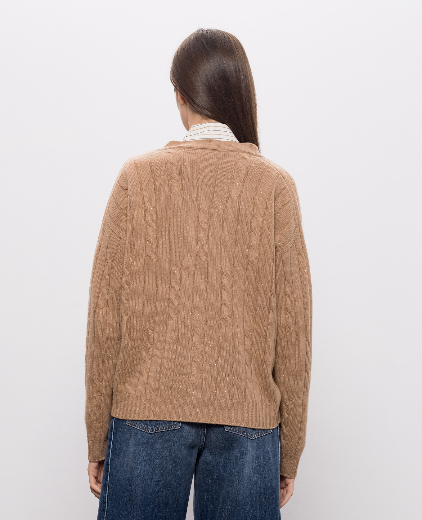 Beige cardigan with wool and silk Peserico 4