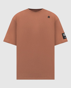 Comme des Fuckdown Brown T-shirt with embroidered emblem FMS6CFABM01981