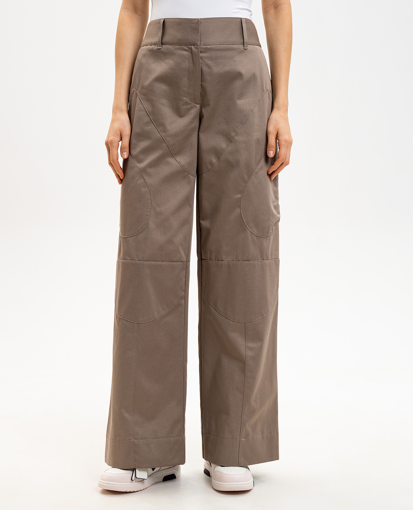 Brown pants with logo patch Off-White 3