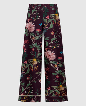 La DoubleJ Burgundy silk pajama pants TRO0116SIL001ZOF02
