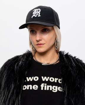 R13 Black cap with contrasting logo embroidery R13WA022A001