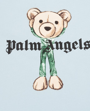 Palm Angels Children's blue T-shirt with print PBAA002S26JER004