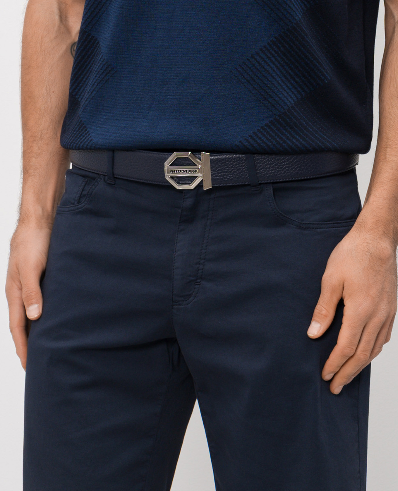 

Blue leather belt Stefano Ricci