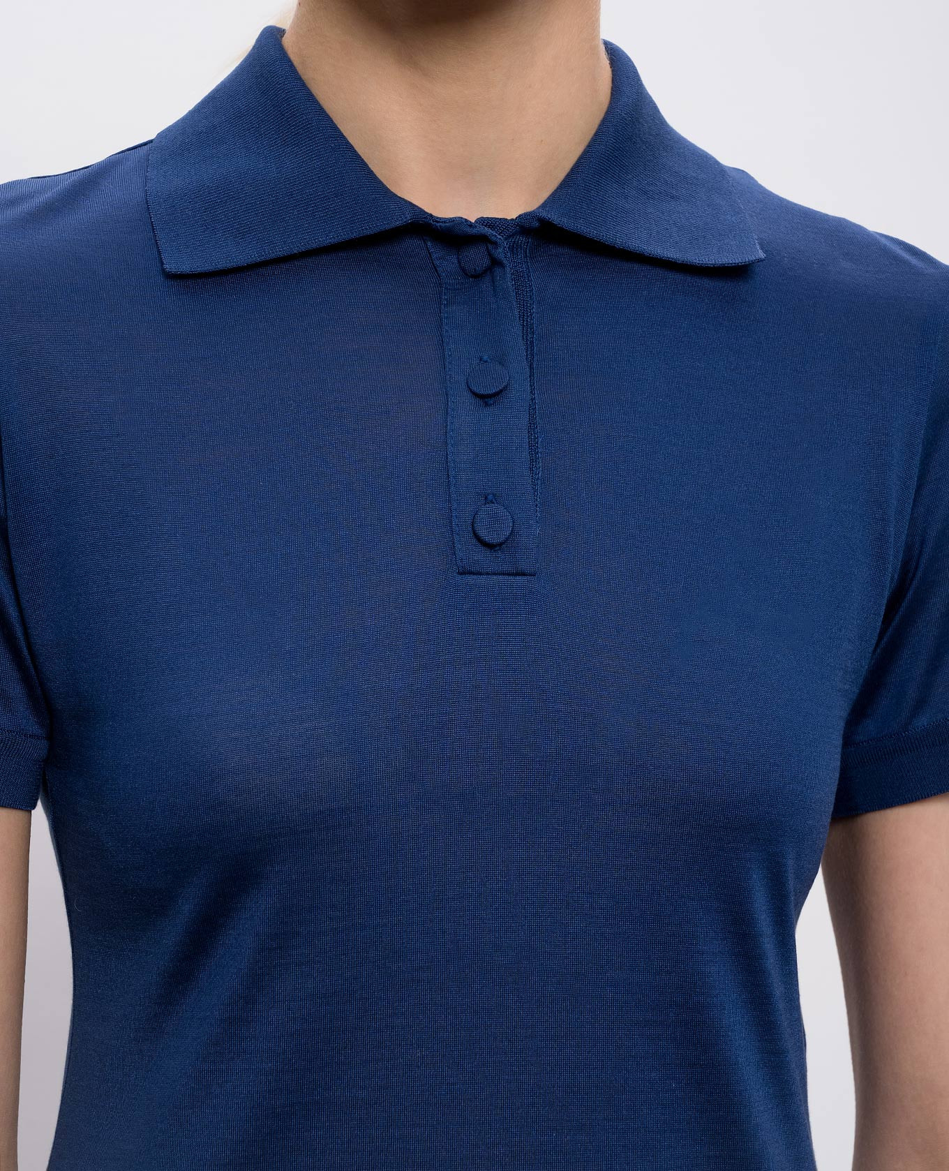 Blue BELLICO silk polo shirt Max Mara 5