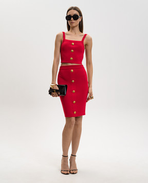 Balmain Red top with branded rivets GF1AA415KJ43