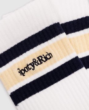 Sporty & Rich Serif children's white socks with contrasting logo AC09876300WH92
