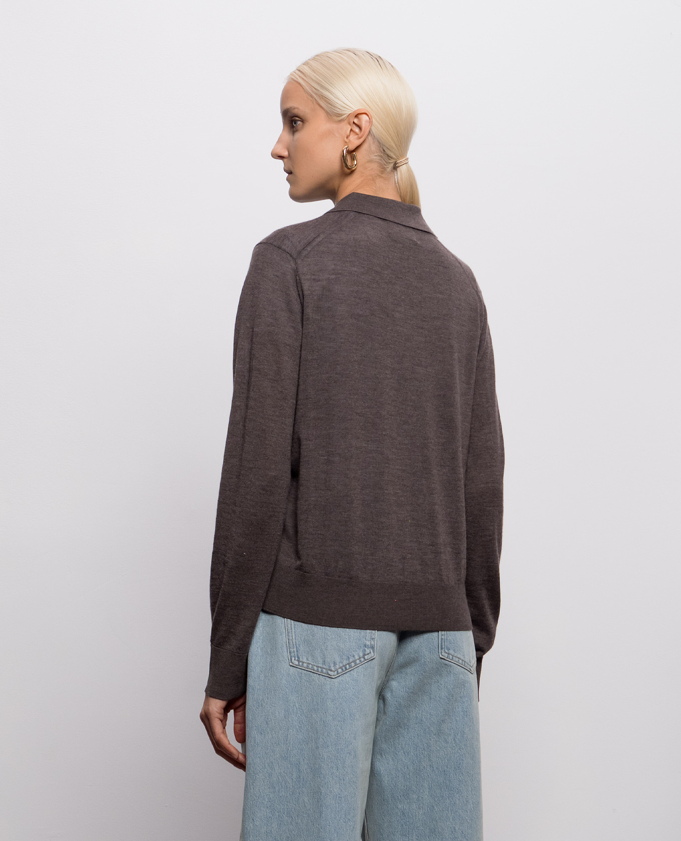 MILES brown cashmere polo shirt Loulou de Saison 4