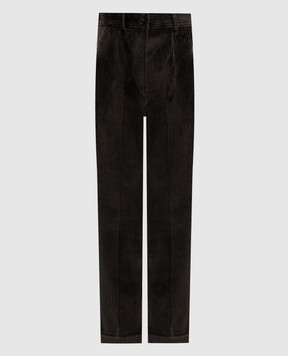 Kiton Green velvet trousers with lapels D50105K0590I