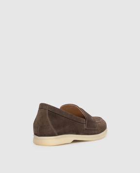 Babe Pay Pls Suede brown loafers with logo engraving 218108ZA