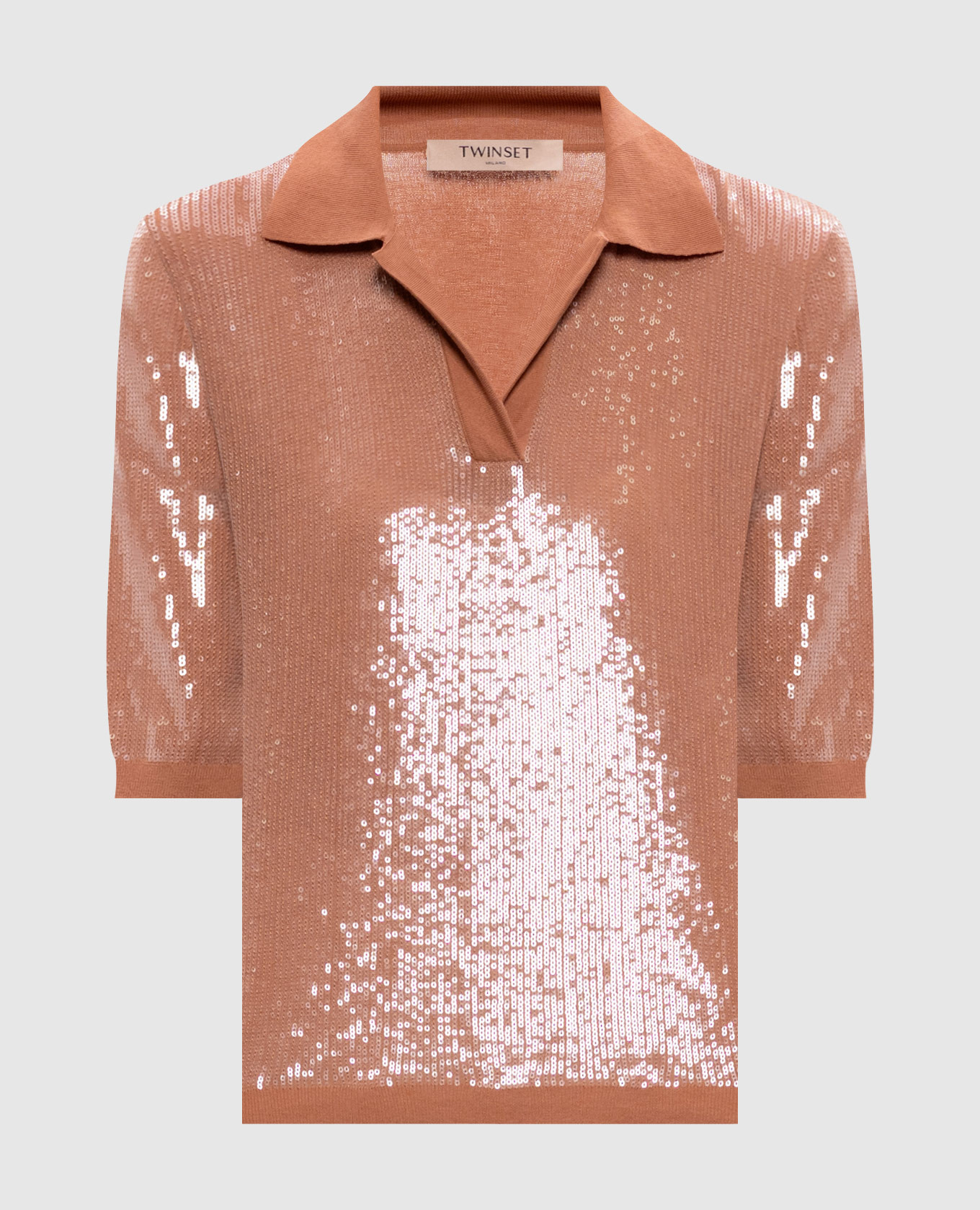 Brown polo with sequins