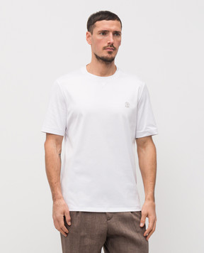Brunello Cucinelli White T-shirt with emblem M0B131328G