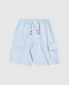 MC2 SAINT BARTH Marseille children's blue linen shorts MRE000100555L