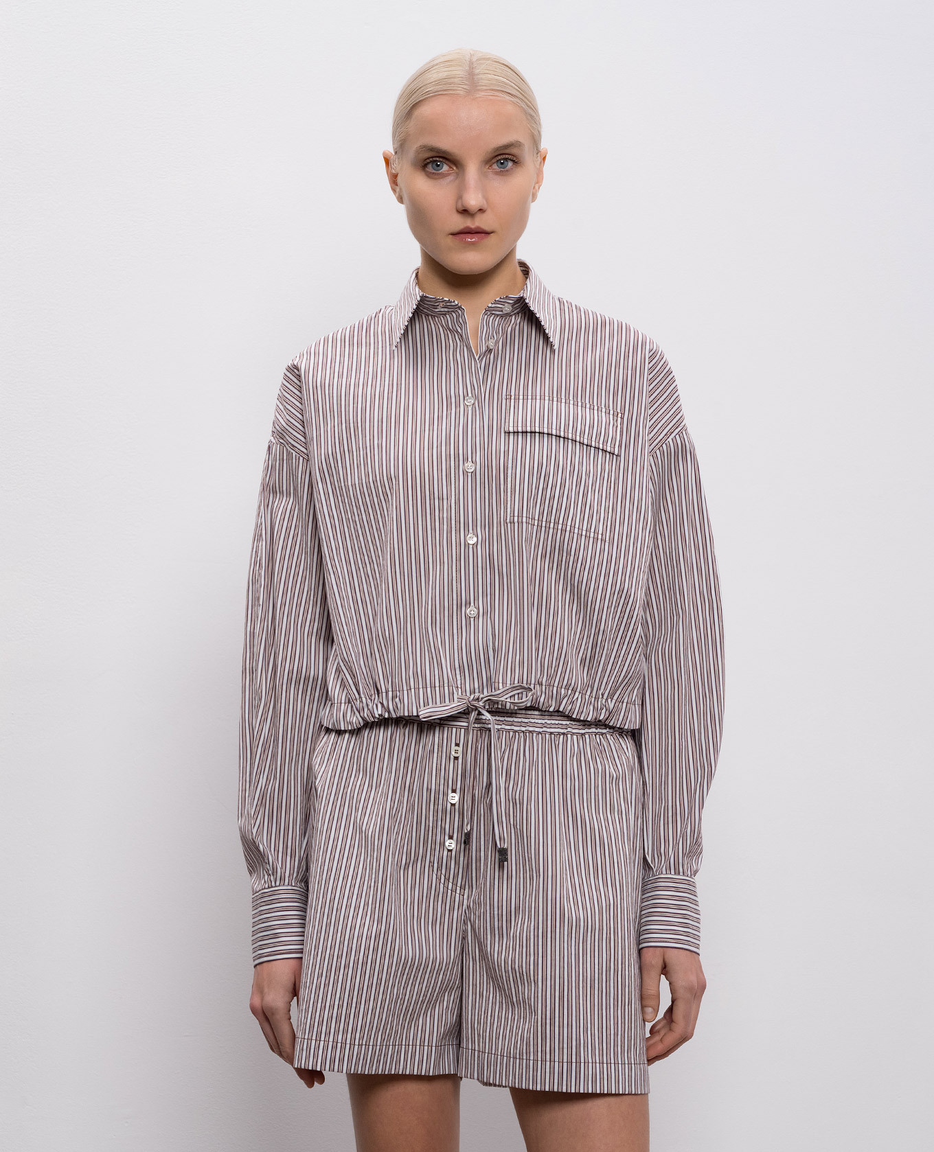 

Striped silk shirt Brunello Cucinelli, Brown