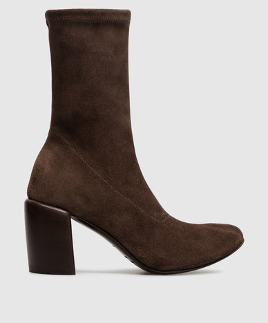 Brown suede ankle boots FELICIA
