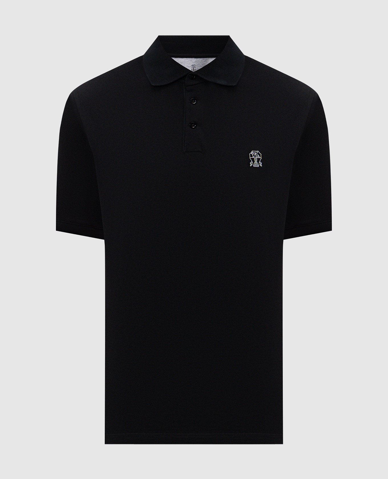 

Black polo shirt with logo print Brunello Cucinelli