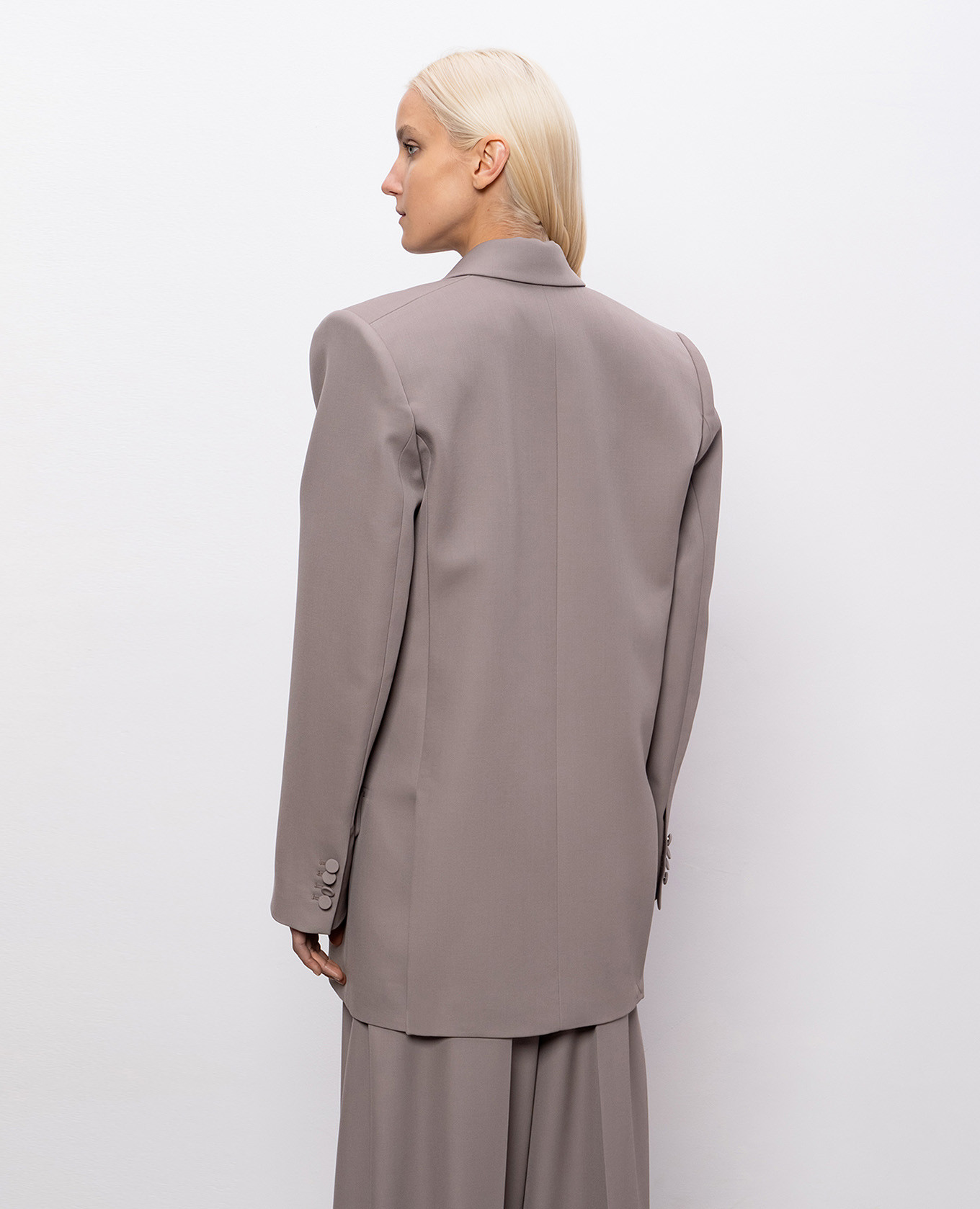 Gray double-breasted wool jacket Thierry Mugler 4