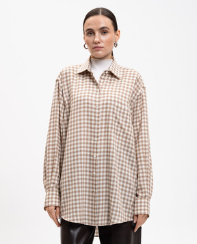 Babe Pay Pls Beige wool check shirt 11099091334