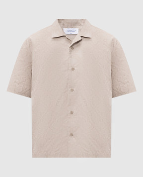 Off-White Beige shirt with emblem pattern 44MGG01QF26F004
