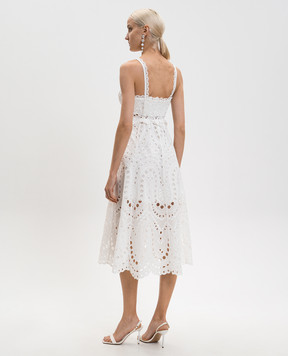 Charo Ruiz White Glimmer Midi Dress 263611