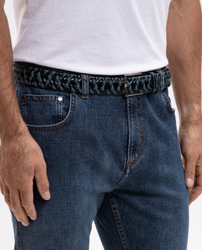 ISAIA Blue combination braided belt FB0074PLF65