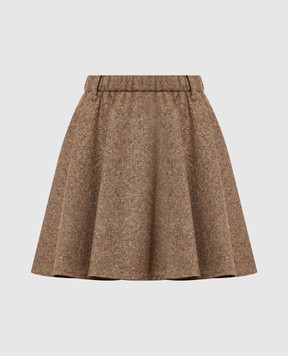 Brunello Cucinelli Brown mini skirt with wool MD002G4103