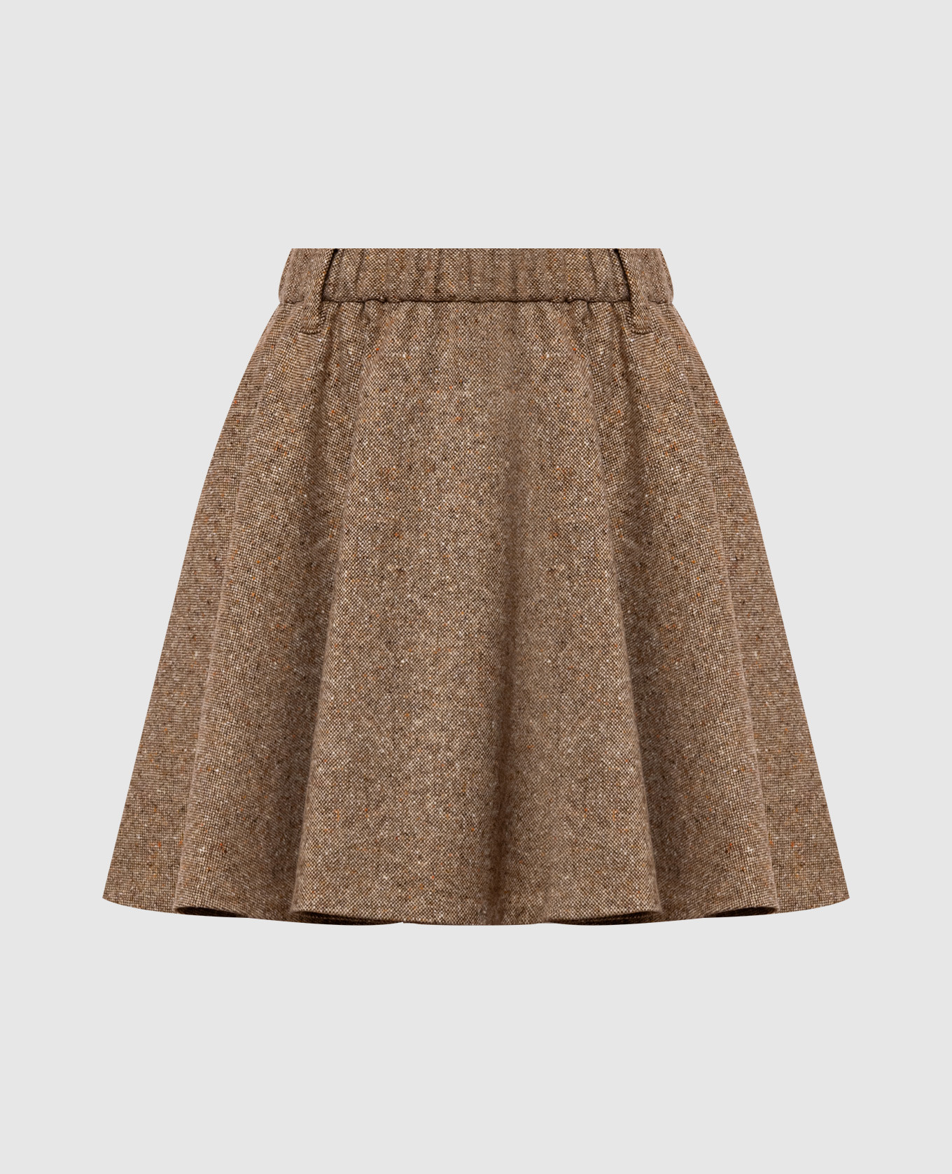 Brown mini skirt with wool
