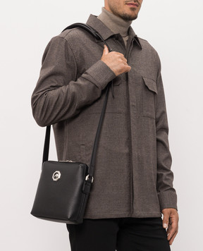 Stefano Ricci Black leather bag with metal emblem ND155TPVDVH