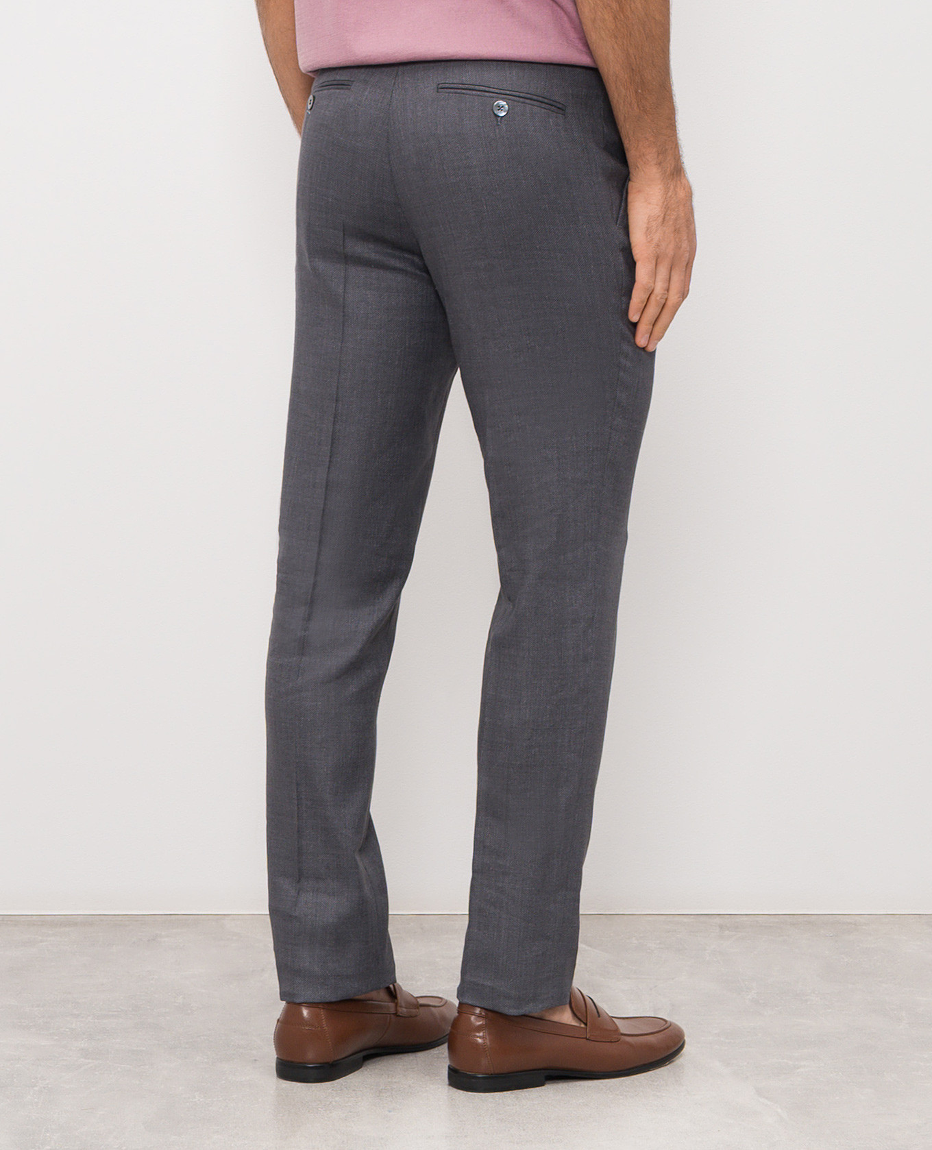 Gray wool and linen pants Stefano Ricci 4