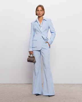 Gabriela Hearst Ianthe Blue Corduroy Flare Pants 4262027T124