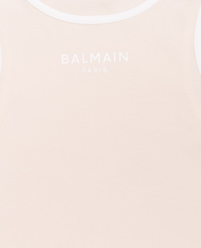 Balmain Children's beige T-shirt with logo BY8A12Z3277610