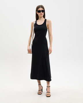 Alexander McQueen Black dress with logo embroidery 863591QLAEZ