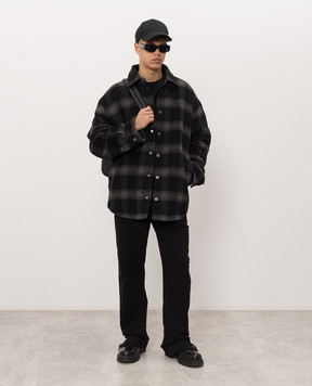 Off-White Black T-shirt with logo and emblem print 44MAA120F26J01E