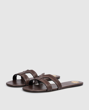 Saint Laurent Brown leather flip-flops MABROUKA 86185325V00