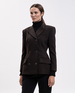 Magda Butrym Brown double-breasted wool jacket BLAZER01108926