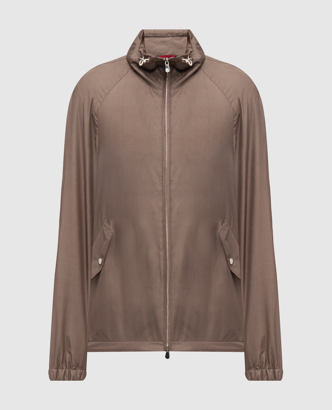 

Brown jacket with silk Brunello Cucinelli
